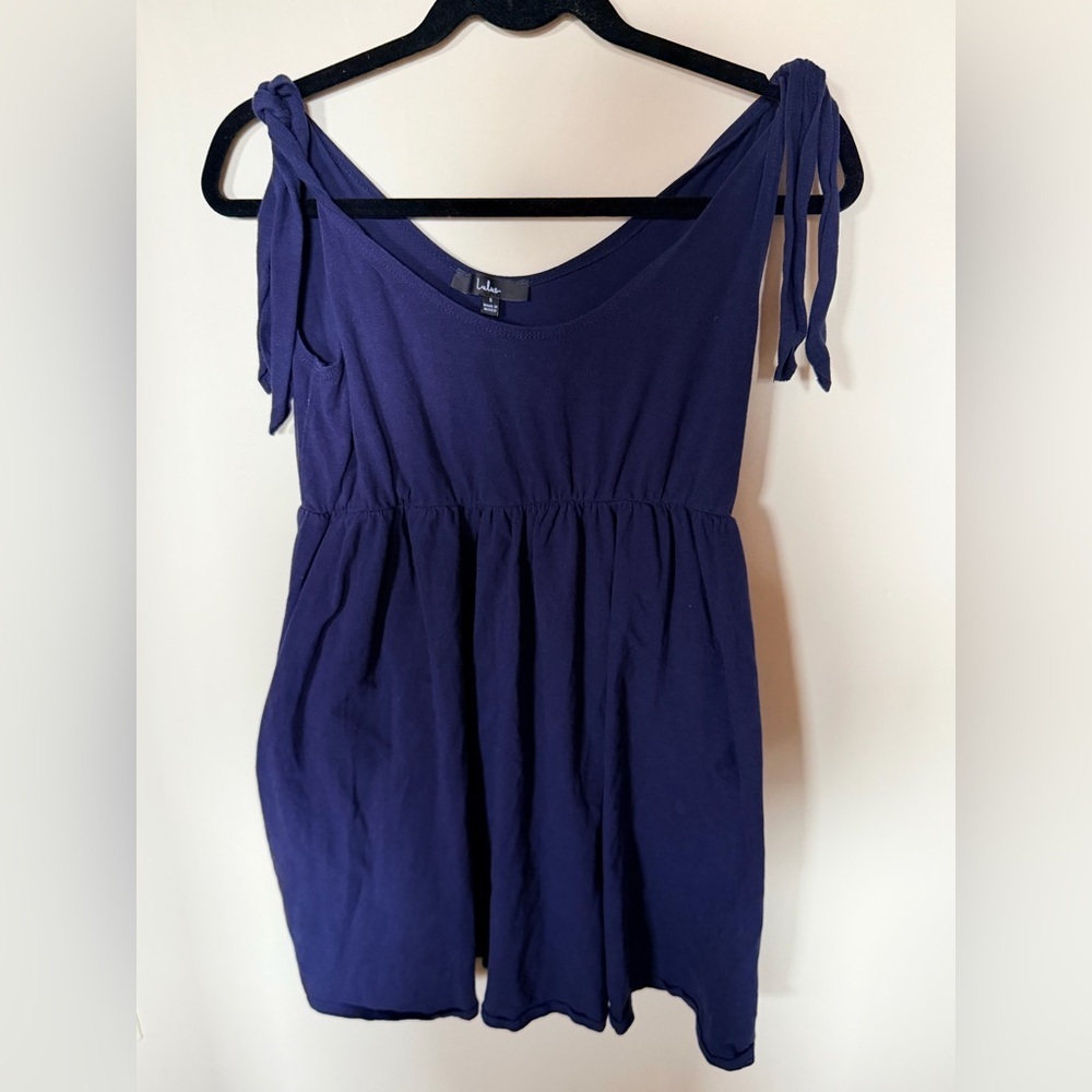 Lulus navy blue tie strap mini dress S - Picture 3 of 4